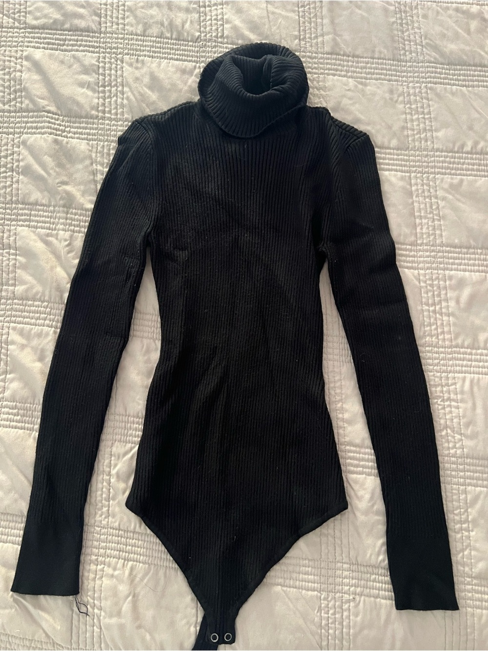 Abercrombie & Fitch Black Ribbed Turtleneck Bodysuit Sweater